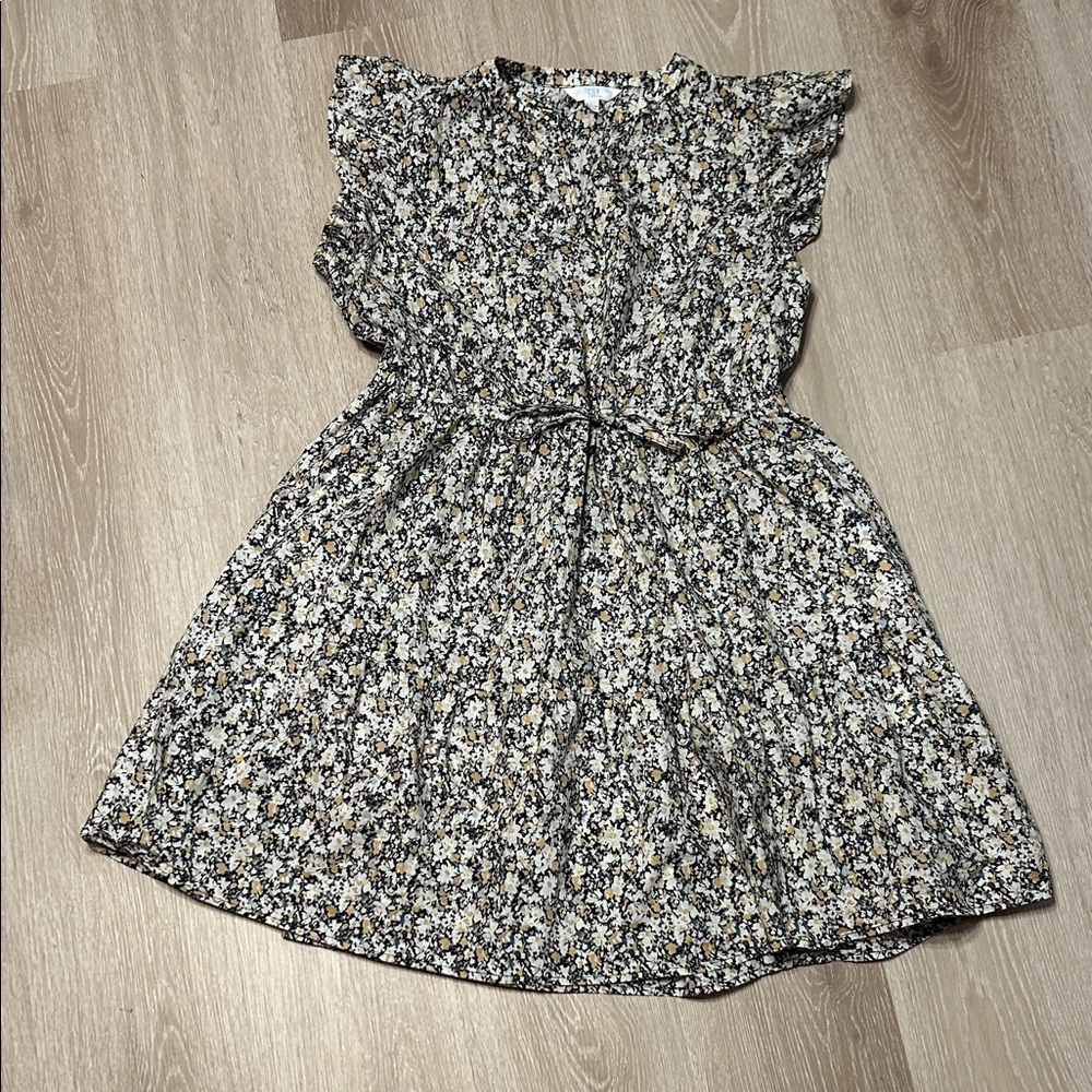 Time & Tru Floral Tiered Mini Dress w Flutter Sleeves Sz Large